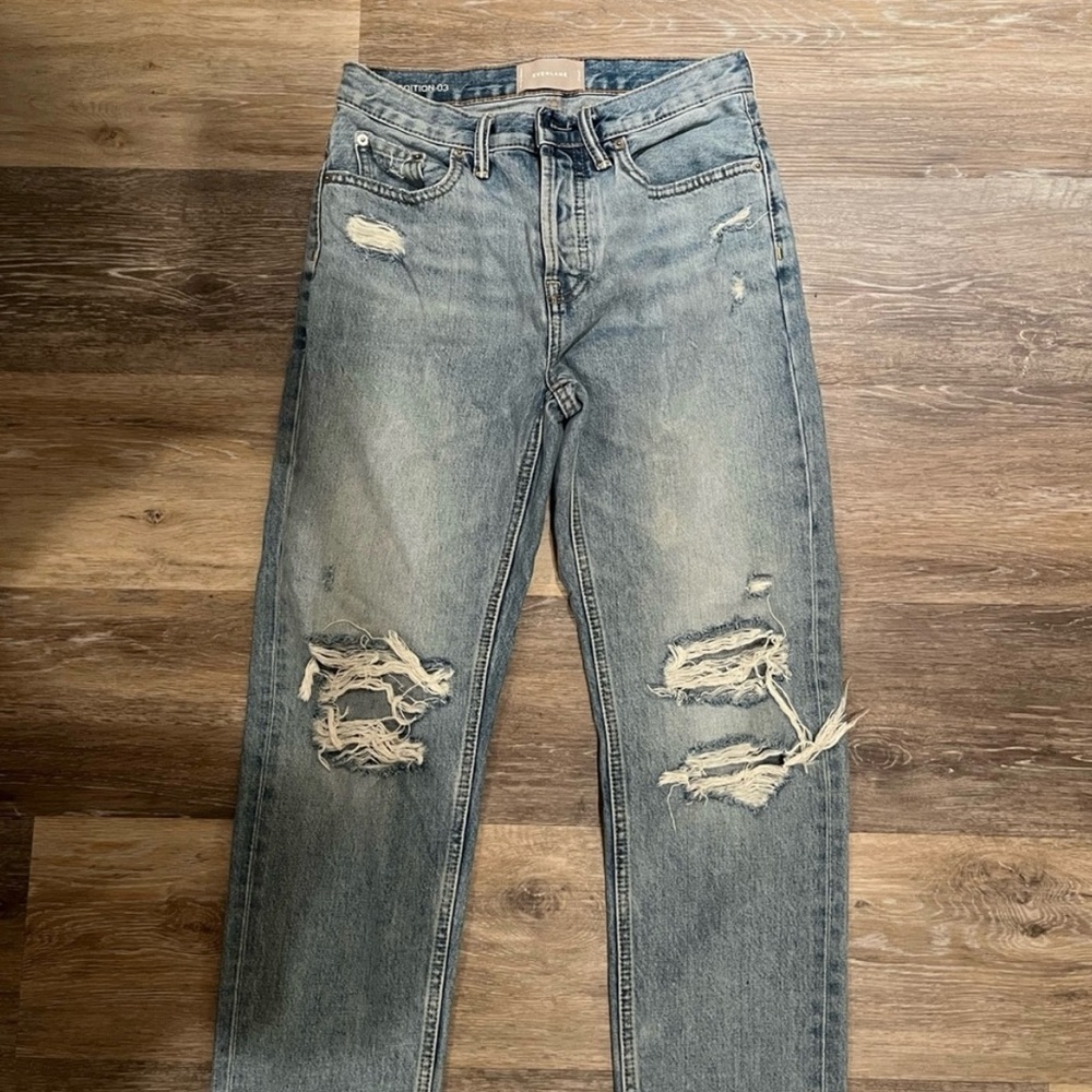 Everlane Boyfriend Distressed Jeans with Relaxed Fit